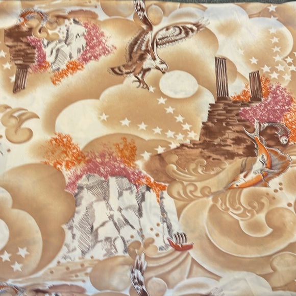 Vintage Mid Mod Asian Style Fabric - Picture 7 of 7